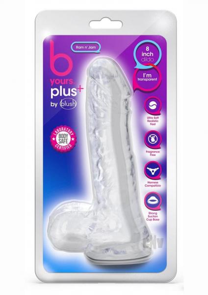 B Yours Plus Ram 'n' Jam Dildo Clear