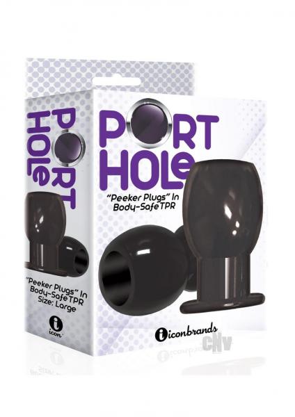 The 9's Port Hole Hollow Butt Plug Black