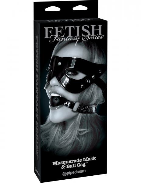 Masquerade Mask & Ball Gag Black
