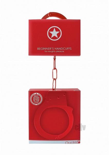 Ouch Beginners Handcuffs Metal Red