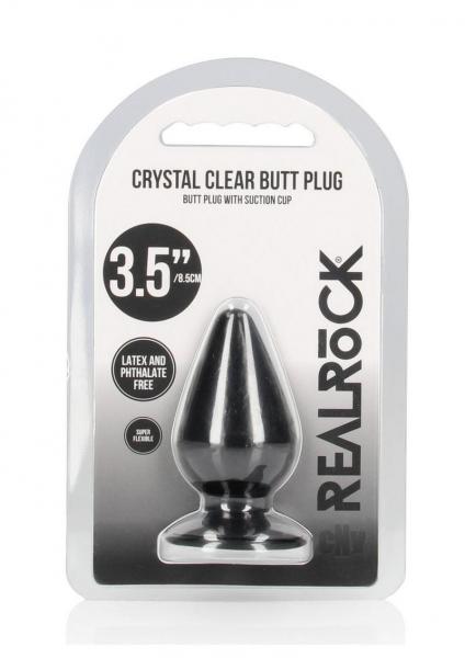 Realrock Crystal Clear 3.5 In. Anal Plug Black