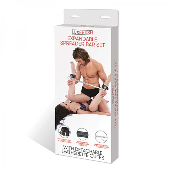 Lux Fetish Expandable Spreader Bar Set With Detachable Leatherette Cuffs