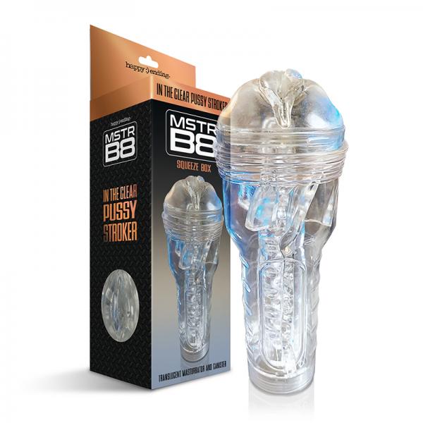 Happy Endings Mstr B8 In The Clear Pussy Stroker Squeeze Box Canister