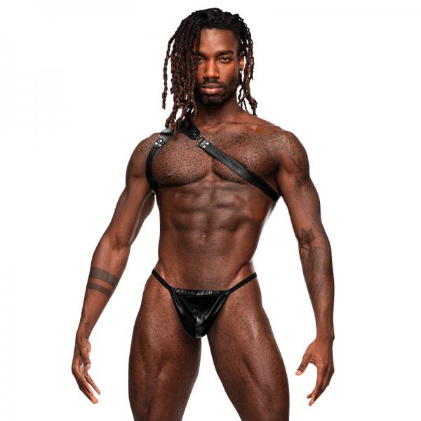 Zodiac Pu Leather Shoulder Harness Black O/s
