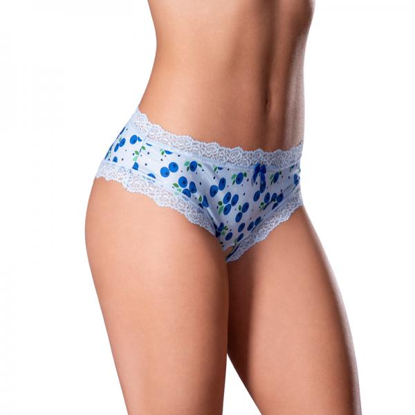 Sweet Treats Crotchless Boy Short W/wicked Sensual Care Blueberry Lube - Blue S/m