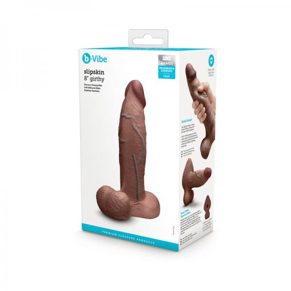 B-vibe Slipskin Dildo Girthy 8 Brn