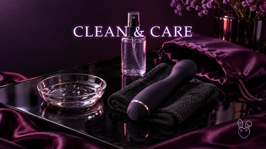 Clean and Care adult toy cleaning essentials with spray, water, cloth and storage pouch