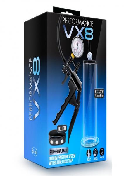 Performance - Vx8 Premium Penis Pump System With Silicone Cock Strap -  Clear