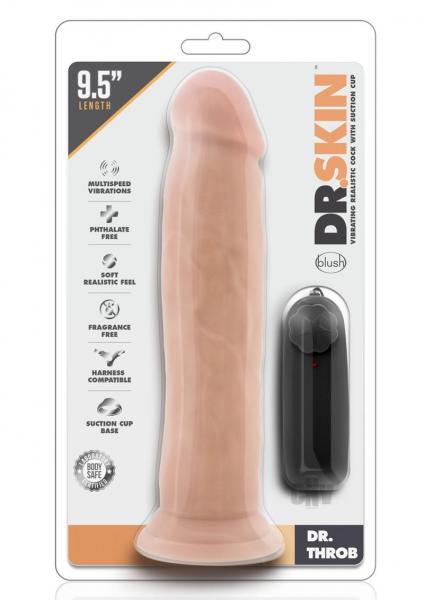Dr. Skin - Dr. Throb 9.5in Vibrating Realistic Cock With Suction Cup