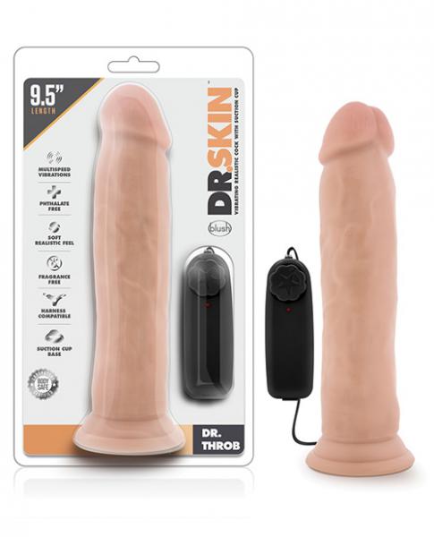 Dr. Skin - Dr. Throb 9.5in Vibrating Realistic Cock With Suction Cup