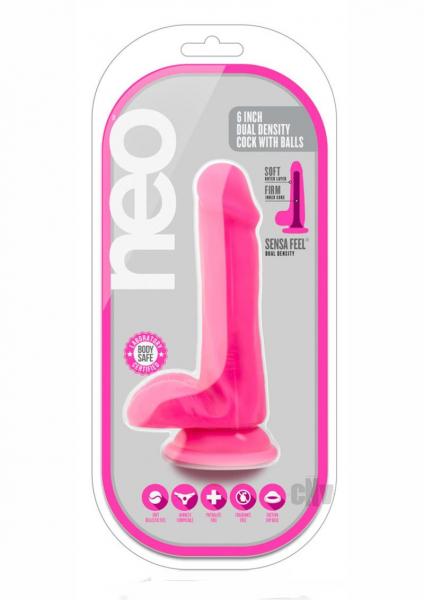 Neo - 6 Inch Dual Density Cock With Balls
