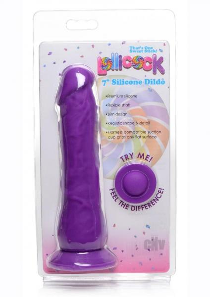 Lollicock Silicone Dildo Without Balls 7 In. Grape