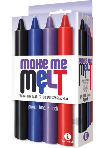 The 9's Make Me Melt Sensual Warm Drip Candles - Passion Tones Pack of 4