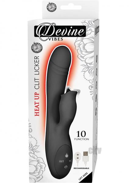 Devine Vibes Heat Up Clit Licker-Black