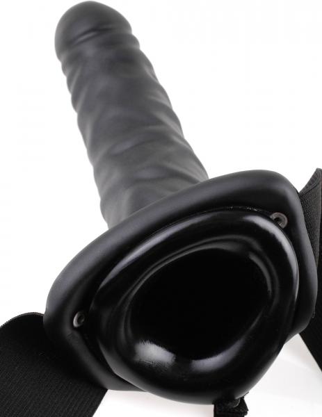 Fetish Fantasy Series 8-Inch Vibrating Hollow Strap-on - Black