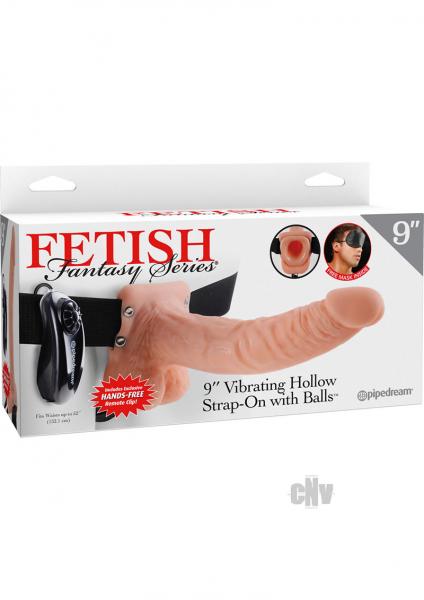 Fetish Fantasy 9in Vibrating Hollow Strap-on With Balls