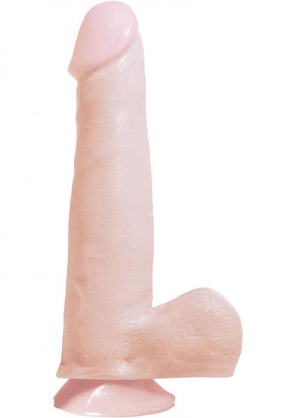 Basix Rubber Works 7.5 Inch Dong With Suction Cup  - Flesh