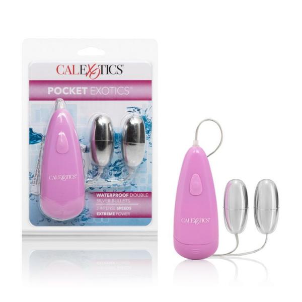 Pocket Exotics Double Silver Bullet Vibrator Waterproof
