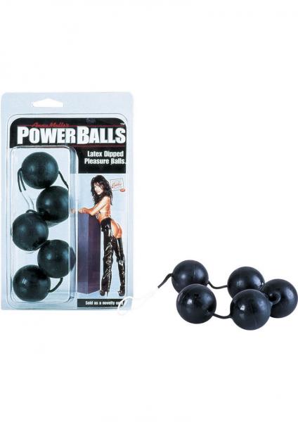Power Balls Latex Dipped Weighted Pleasure Balls 1.25 Inch - Black