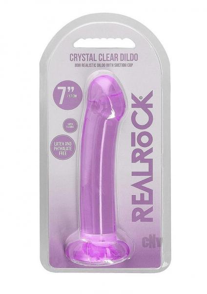 Shots Realrock Crystal Clear 7" Dildo  - Purple