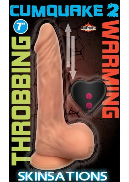 Skinsations Cum Quake 2 Throbbing/pulsating Dildo With Suctin Cup&remote Controller 11  Vibration Mo