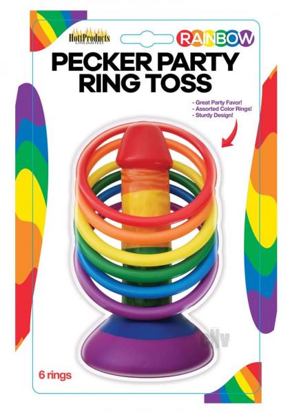 Rainbow Pecker Party Ring Toss Game 6 Rings