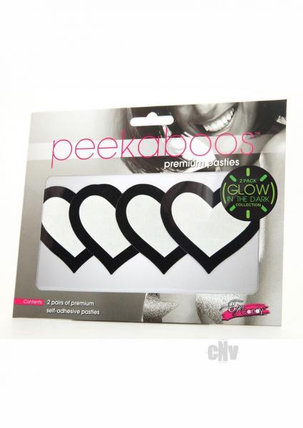 Peekaboo Glow In The Dark Hearts - Pack Of 2