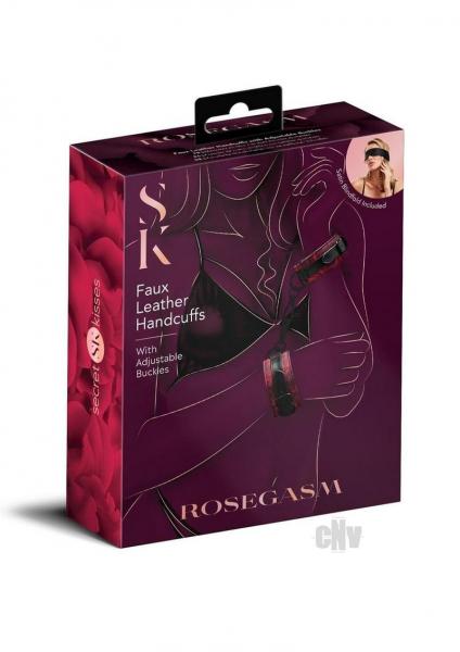 Rosegasm Buckle Cuffs W/ Satin Blindfold