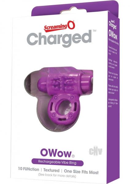 Screaming O Charged Owow Vooom Vibrating Cock Ring Purple