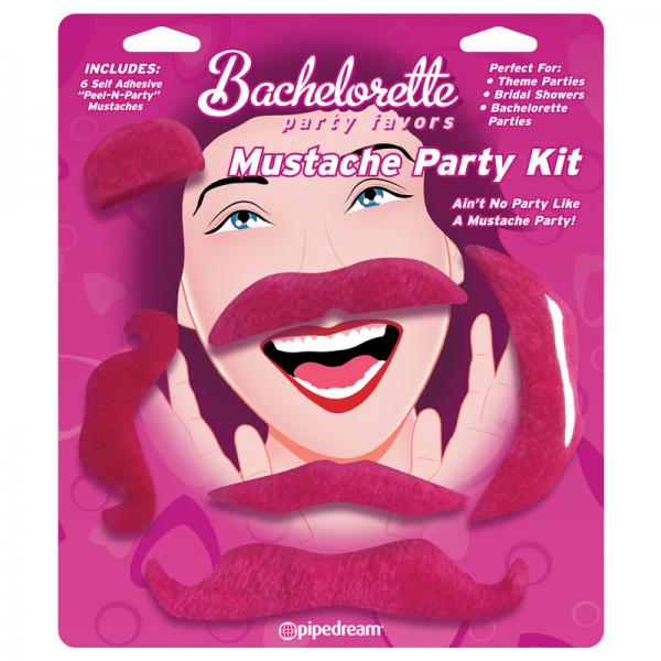 Mustache Party Kit Favors 6 Count Pink