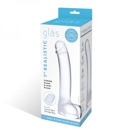 7" Realistic Curved Glass G-Spot Dildo