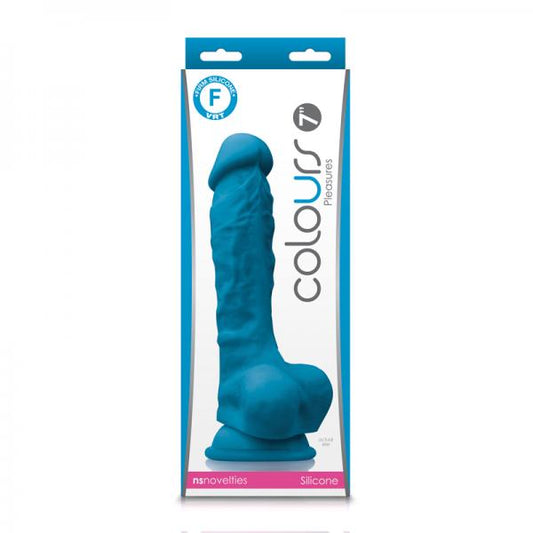 Colours Pleasures 7 Dong w/Balls & Suction Cup - Blue