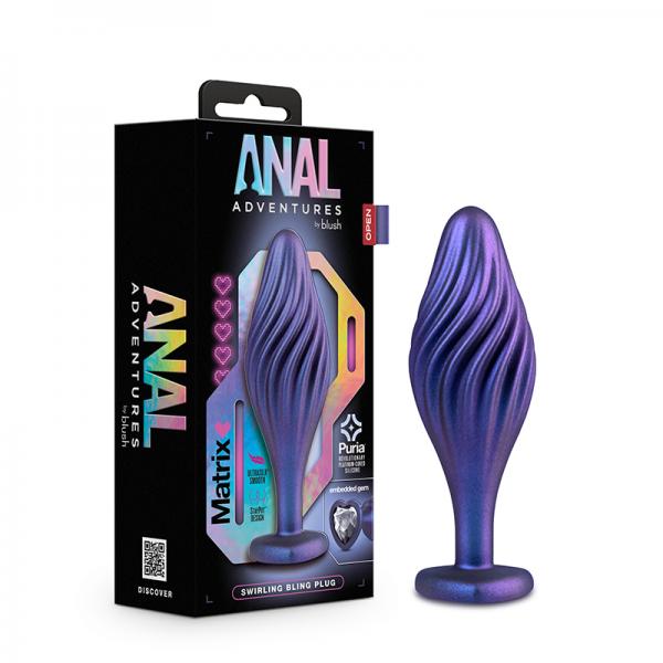 Anal Adv Matrix Swirl Bling Plug Sapphir