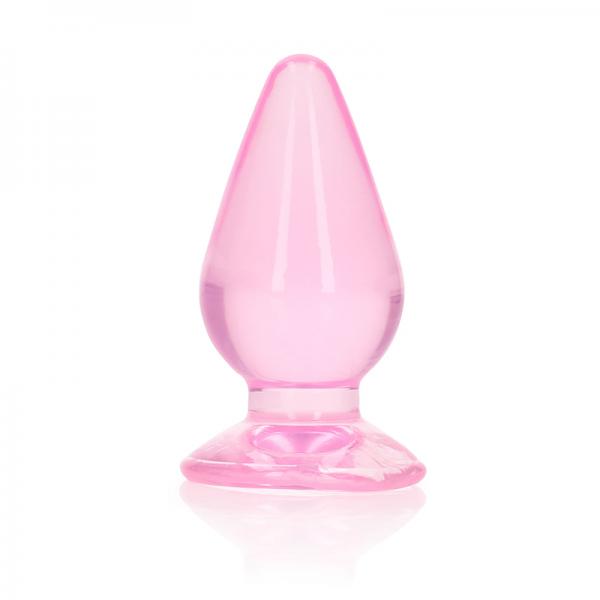 Shots Realrock Crystal Clear 3.5" Anal Plug - Pink