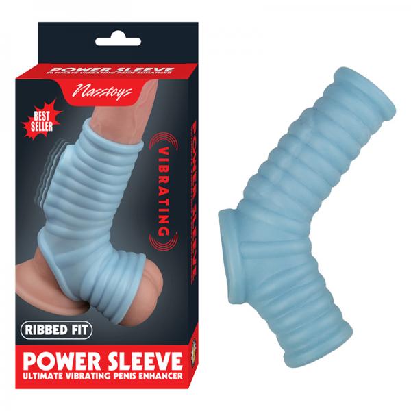 Vibrating Power Sleeve Ribbed Fit Blu