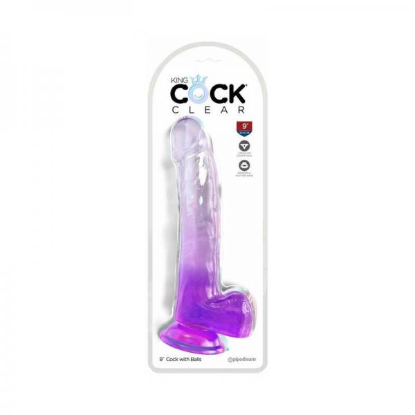 Kc 9 Cock Clear W/balls Purple