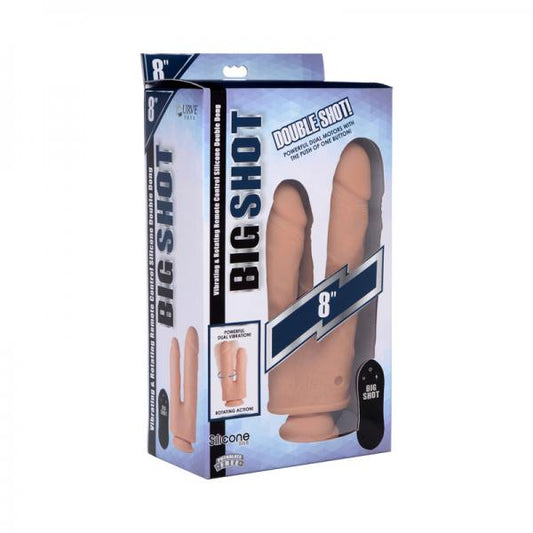 Vibrating And Rotating Remote Control Silicone Double Dildo