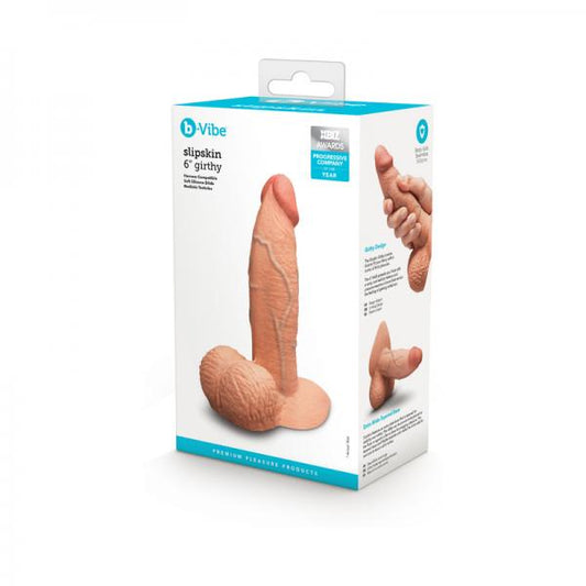 B-vibe Slipskin Dildo Girthy 6 Moc