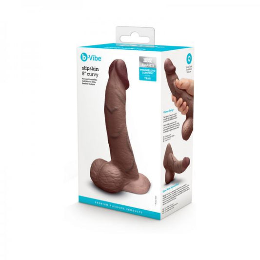 B-vibe Slipskin Dildo Curve 8 Brn