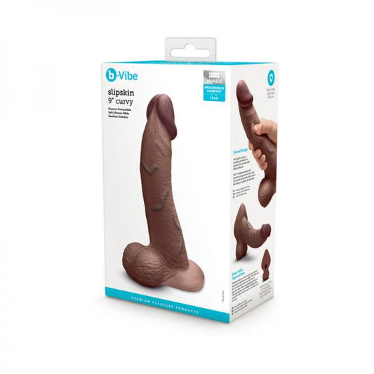 B-vibe Slipskin Dildo Curve 9 Brn