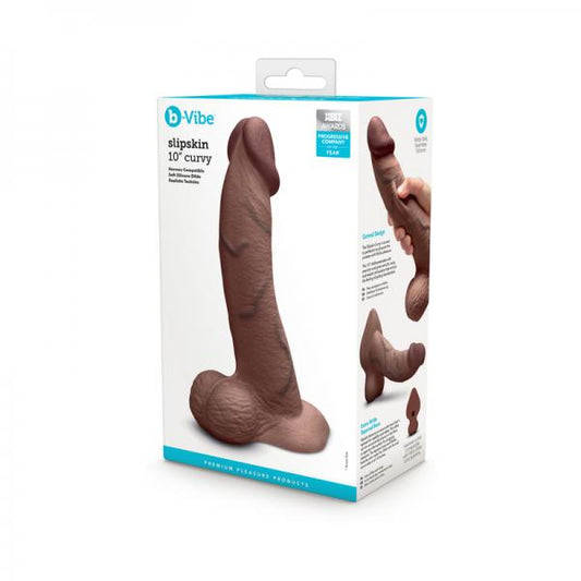 B-vibe Slipskin Dildo Curve 10 Brn