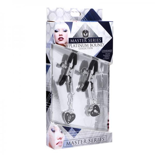 Charmed Heart Padlock Nipple Clamps Black