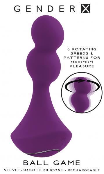 Gender X Ball Game Rechargeable Rotating Silicone Vibrator Purple
