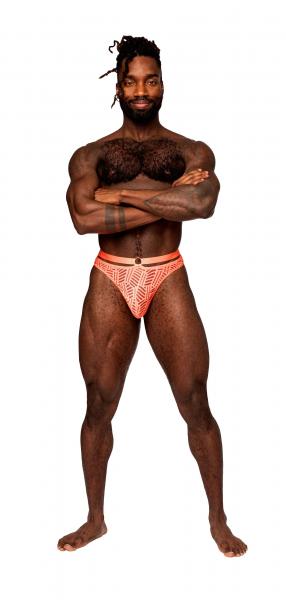 Male Power Rude Awakening Ring Jock Neon Orange L/xl