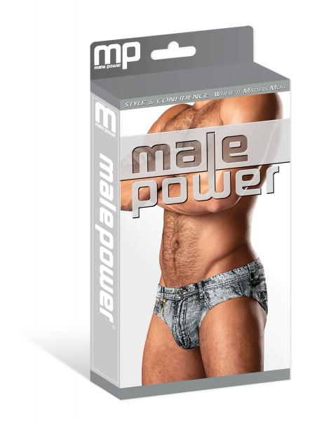 Male Power Dirty Denim Bikini Denim Print S