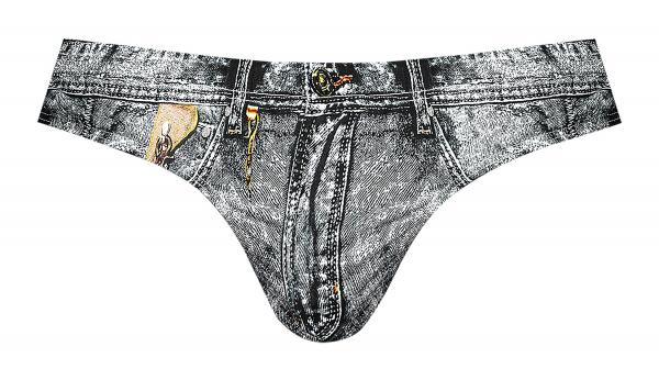 Male Power Dirty Denim Bikini Denim Print S