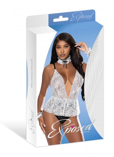 Magic Silk Dress Up Full Service Costume White S/m