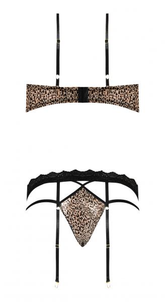Purrfect Bra & Garter Panty Leopard S/m