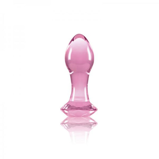 Crystal Gem Glass Anal Plug Pink