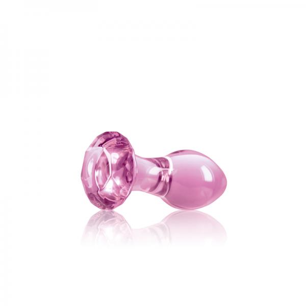 Crystal Gem Glass Anal Plug Pink